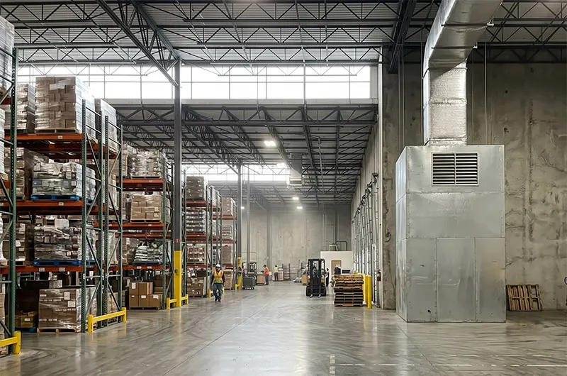 air handling unit in warehouse AHU