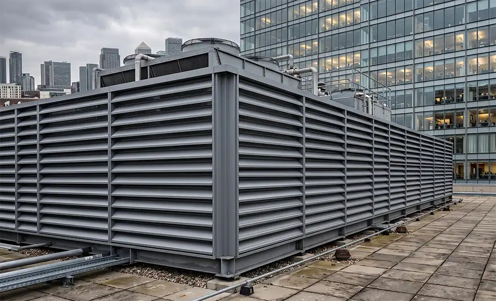 acoustic louver in a high rise